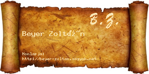 Beyer Zoltán névjegykártya