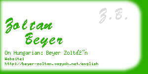 zoltan beyer business card